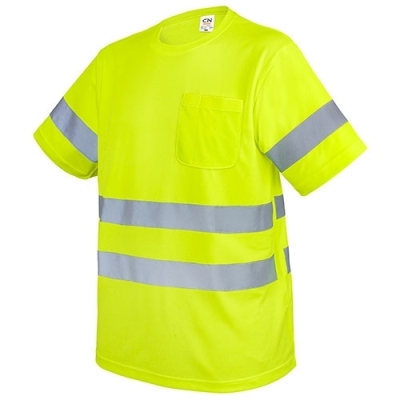 Camiseta de Poliéster en Color Amarillo Flúor